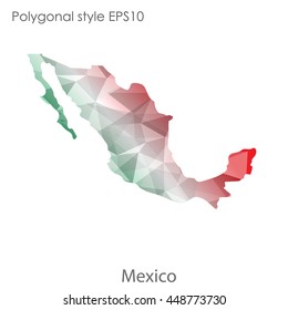 Mexico Map Geometric Polygonal Styleabstract Gems: vector de stock ...