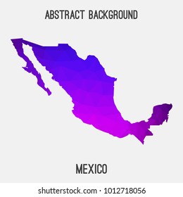 Mexico map in geometric polygonal,mosaic style.Abstract tessellation,modern design background,low poly. Vector illustration.