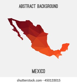 Mexico map in geometric polygonal,mosaic style.Abstract tessellation,modern design background,low poly. Vector illustration.
