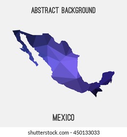 Mexico map in geometric polygonal,mosaic style.Abstract tessellation,modern design background,low poly. Vector illustration.