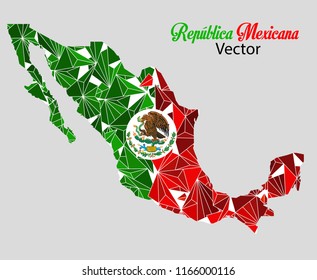 Mexico map - geometric. Vector illustration eps 10.