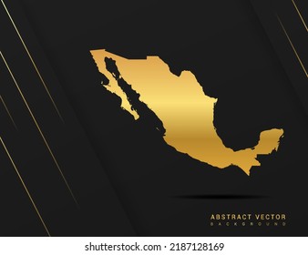 Mexico map of gold gradient style vector Illustration.