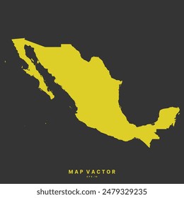 Mexico map golden yellow color High Detailed on gray background. Abstract design vector illustration eps 10