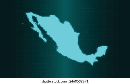 Mapa de México con el estilo de Tecnología del Circuito Verde.