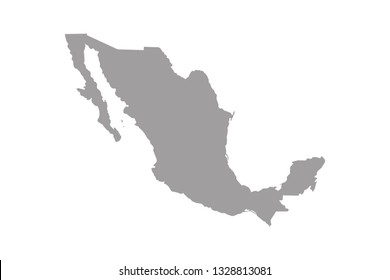 mexico map. High detailed map of mexico on white background.