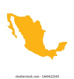 Mexico map. High detailed map of mexico on white background