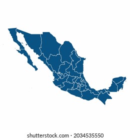 Mexico map High Detailed on white background. Abstract design vector illustration eps 10