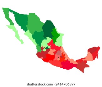 Mexico map. High detailed map of mexico on white background