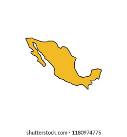 Mexico map icon. Cartoon mexico map vector icon for web design isolated on white background