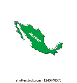 Mexico map icon in a flat design. Vector illustration