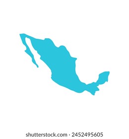 Mexico map icon. Isolated on white background.