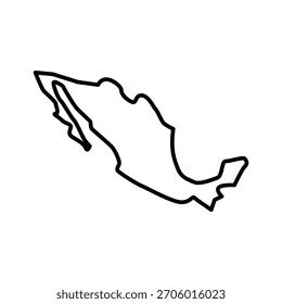 Mexico map icon. Mexico outline map. Simple icon design. Vector illustration