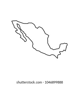 Mexico map icon, outline style