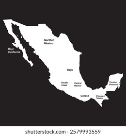 Mexico map icon vector illustration symbol design