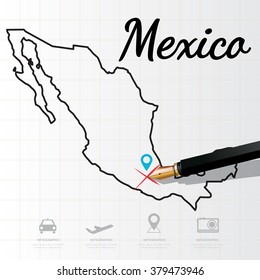 Mexico map Infographic