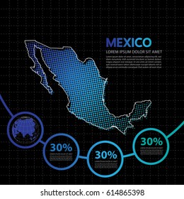 Mexico map infographic design template