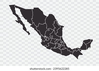 Mexico Map iron Color on White Background quality files Png