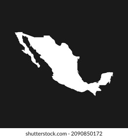 Mapa de México aislado en el fondo negro.