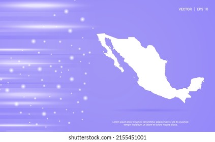 Mexico map isolated on purple background. Vector Illustration.