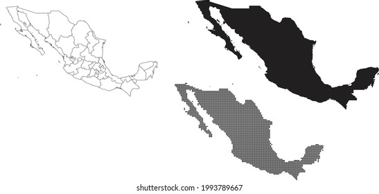 Mexico map isolated on a white background.