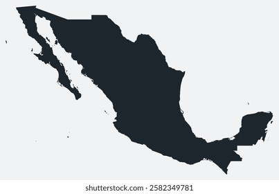 Mexico map. Just a simple border map. Shape of the country. Flat blank Mexico outline. Vector boundary illustration.