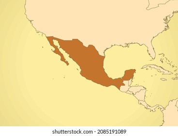 Mexico map old vintage North America
