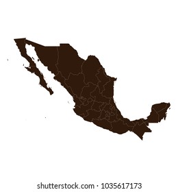 Mexico map on white background vector.