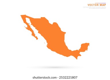 Mexico Map - Orange abstract style isolated on white background vector.