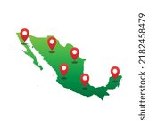 mexico Map with pin location