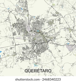 Querétaro, México mapa poster art