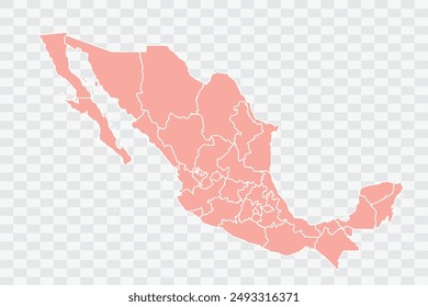 Mexico Map salmon Color Background quality files png