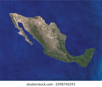 Mexico map with satellite view design style.