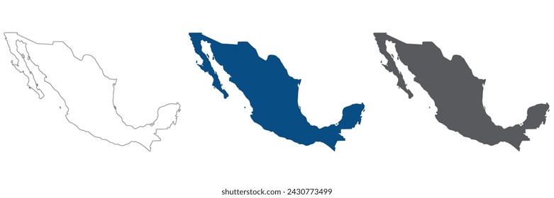 Mexico map in set. Map of Mexico