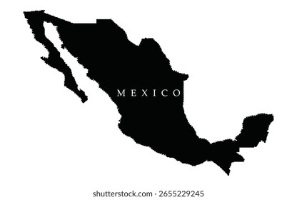 Mexico Map Silhouette on vector illustration.