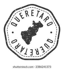 Querétaro, Mexico Map Stamp Retro Postmark. Silhouette Postal Passport. Seal Round Vector Icon. Badge Vintage Postage Design.