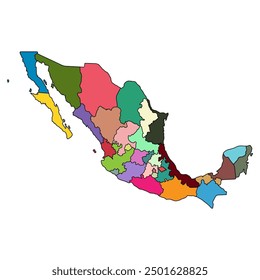 Mexico map symbol shape, travel web flat concept icon vector illustration .