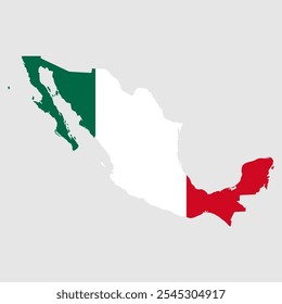 Mexico map symbol shape, travel web flat concept icon vector illustration .