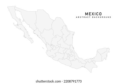 Mapa de México - Mapa Mundial Plantilla vectorial internacional con Alto detalle incluyendo color gris y línea gris aislada en fondo blanco para el diseño - Ilustración vectorial eps 10