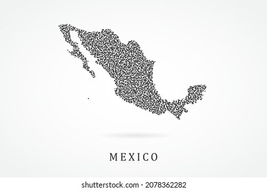 Mexico Map - World map vector template with Black grid on white background  for education, infographic, design, website, banner - Vector illustration eps 10