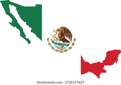 México Mapa | Bandera nacional de México