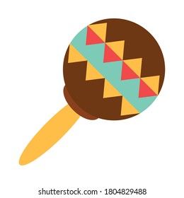mexico maraca instrument musical celebration festival national flat icon vector illustration