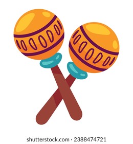 mexico maracas music illustration isolated