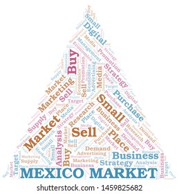 Mexico Market word cloud. Vector made with text only