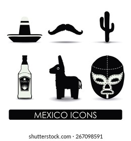 Mexico / mexican culture card design, vector illustration.