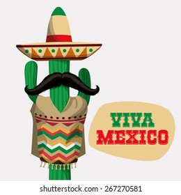 Mexico / mexican culture card design, vector illustration.