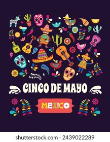 Mexico And Mexican Fiesta Icons And Party Elements For Cinco De Mayo