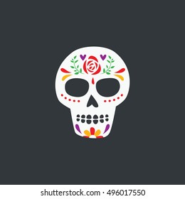 Mexico, Mexican skull, Mexico sugar skull set, Day of the death illustration