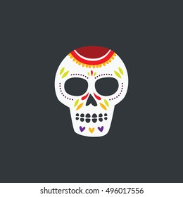 Mexico, Mexican skull, Mexico sugar skull set, Day of the death illustration