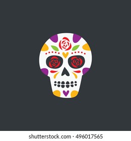 Mexico, Mexican skull, Mexico sugar skull set, Day of the death illustration