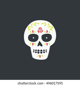 Mexico, Mexican skull, Mexico sugar skull set, Day of the death illustration